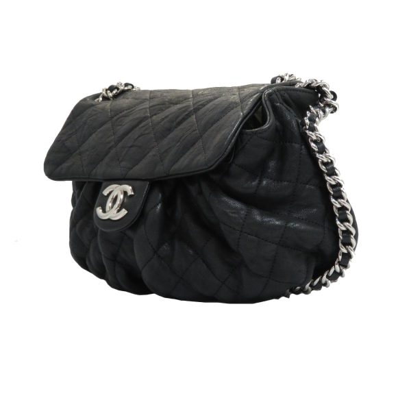 2176100087673 02 Chanel Chain Shoulder Bag Leather Black