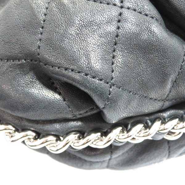 2176100087673 06 Chanel Chain Shoulder Bag Leather Black