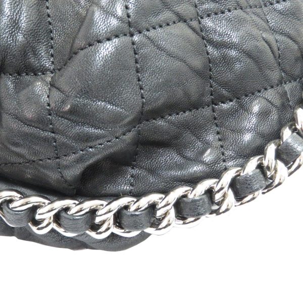 2176100087673 07 Chanel Chain Shoulder Bag Leather Black