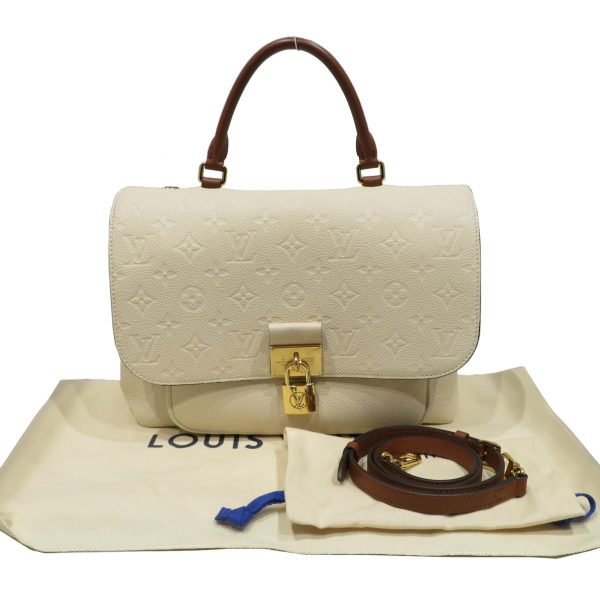 2176100097443 16 Louis Vuitton Marignan Monogram Empriente Shoulder Hand Bag White Caramel