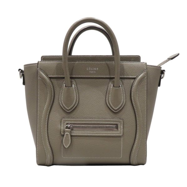 2176100101713 00 Celine Nano Leather Shopper Hand Bag Gray