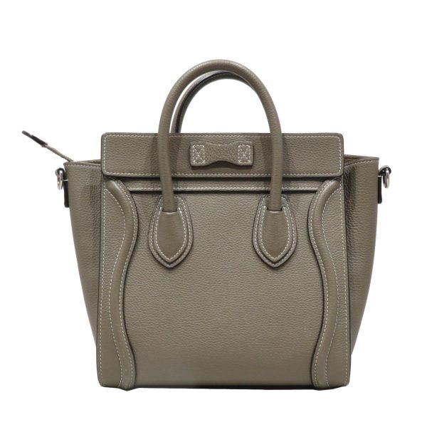 2176100101713 01 Celine Nano Leather Shopper Hand Bag Gray