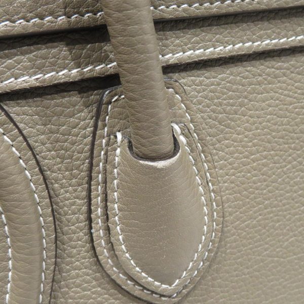 2176100101713 16 Celine Nano Leather Shopper Hand Bag Gray