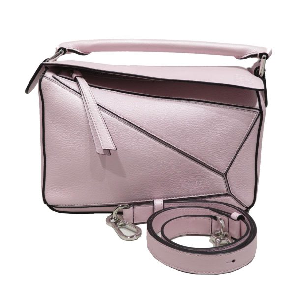 2176100101904 12 Loewe Puzzle Leather Small Shoulder Hand Bag Pink