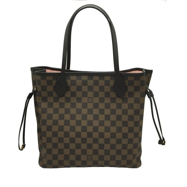 2176500059003 01 Louis Vuitton Neverfull MM Damier Tote Bag Rose Ballerine Gold