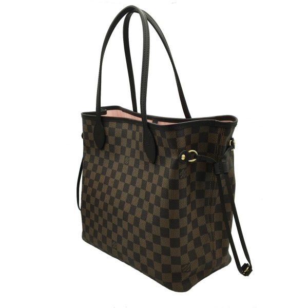 2176500059003 02 Louis Vuitton Neverfull MM Damier Tote Bag Rose Ballerine Gold