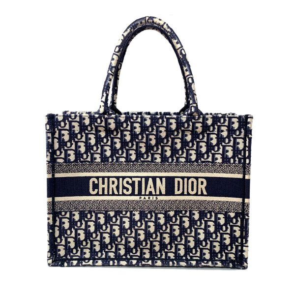 2176500060917 00 Christian Dior Canvas Book Tote Bag Blue Navy