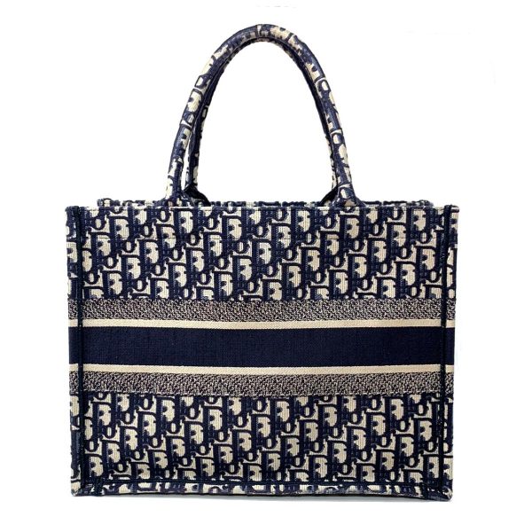 2176500060917 01 Christian Dior Canvas Book Tote Bag Blue Navy