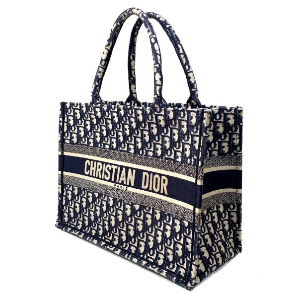 2176500060917 02 Christian Dior Canvas Book Tote Bag Blue Navy