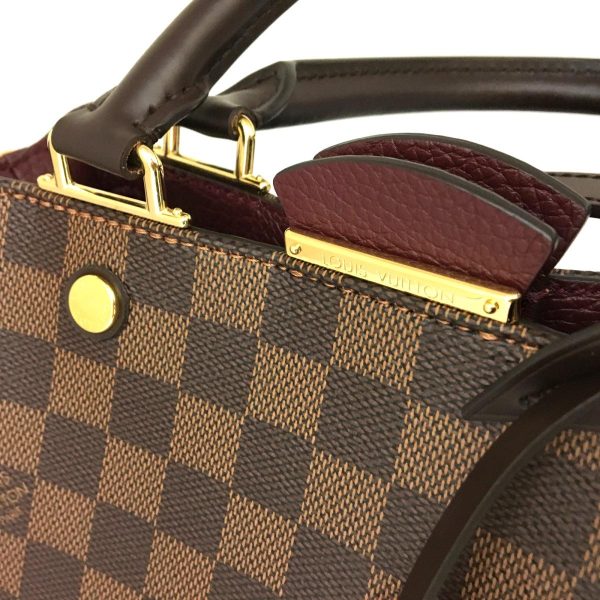 2176500073870 01 Louis Vuitton Brittany Damier 2 Way Hand Shoulder Bag Brown Bordeaux Damier