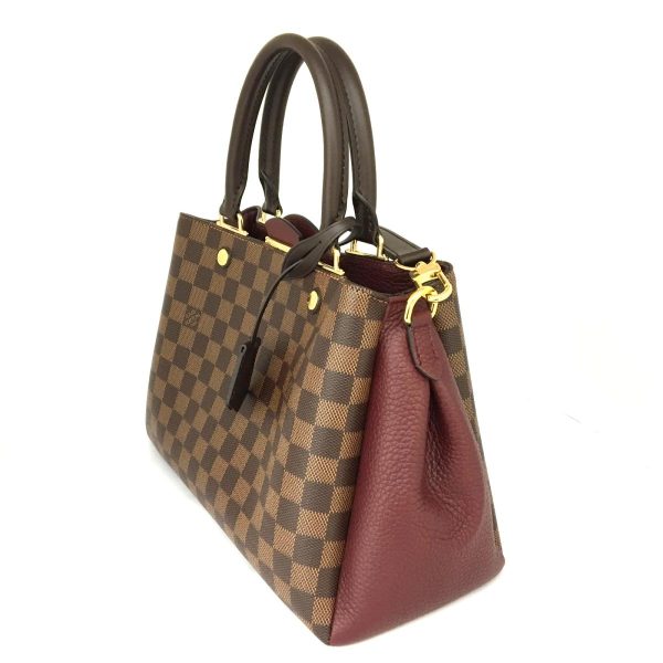 2176500073870 02 Louis Vuitton Brittany Damier 2 Way Hand Shoulder Bag Brown Bordeaux Damier