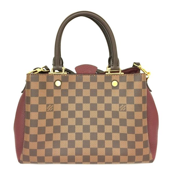 2176500073870 03 Louis Vuitton Brittany Damier 2 Way Hand Shoulder Bag Brown Bordeaux Damier