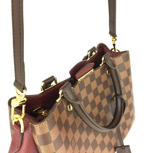 2176500073870 04 Louis Vuitton Brittany Damier 2 Way Hand Shoulder Bag Brown Bordeaux Damier