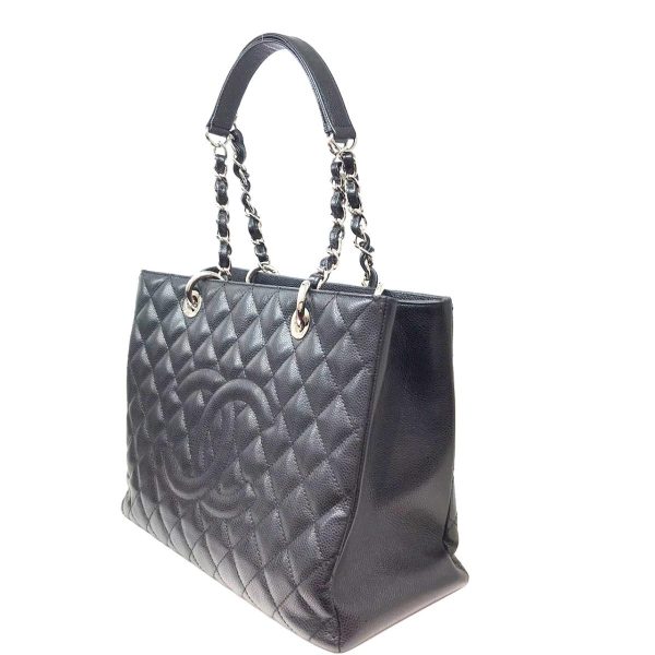 2177000004654 02 Chanel GST Shoulder Tote Bag Caviar Skin Black