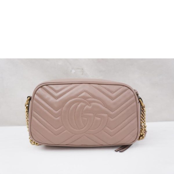 21890 2 Gucci GG Marmont Shoulder Bag Brown