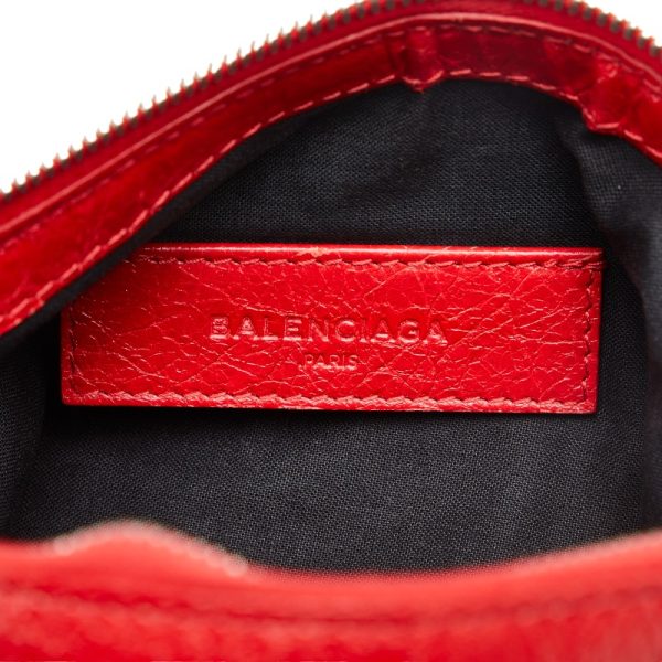 219 28782 7 Balenciaga Classic Clip M Clutch Flat Leather Pouch Red