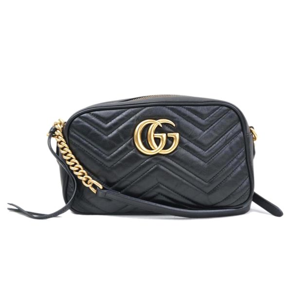 21968 1 Gucci GG Marmont Shoulder Black