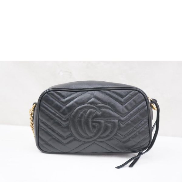 21968 2 Gucci GG Marmont Shoulder Black