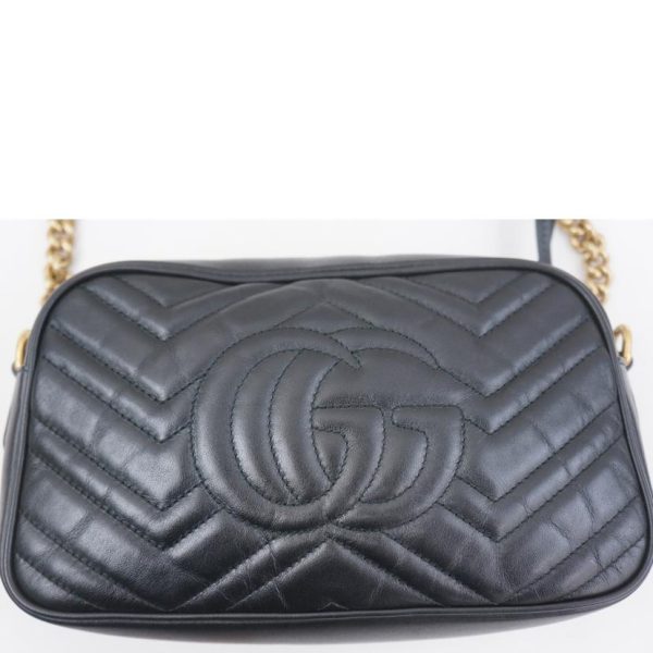 21968 7 Gucci GG Marmont Shoulder Black