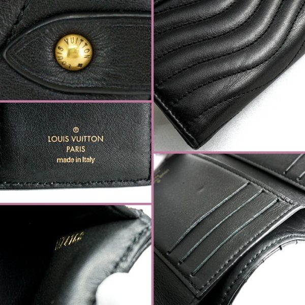 22 1076 14 Louis Vuitton Wave Compact Zip Wallet Noir Black