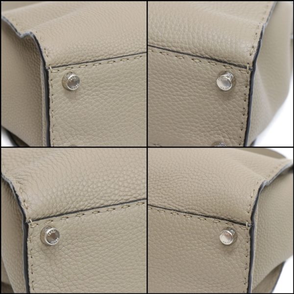 22 1908 09 Fendi Peekaboo Selleria Leather Shoulder Bag Greige