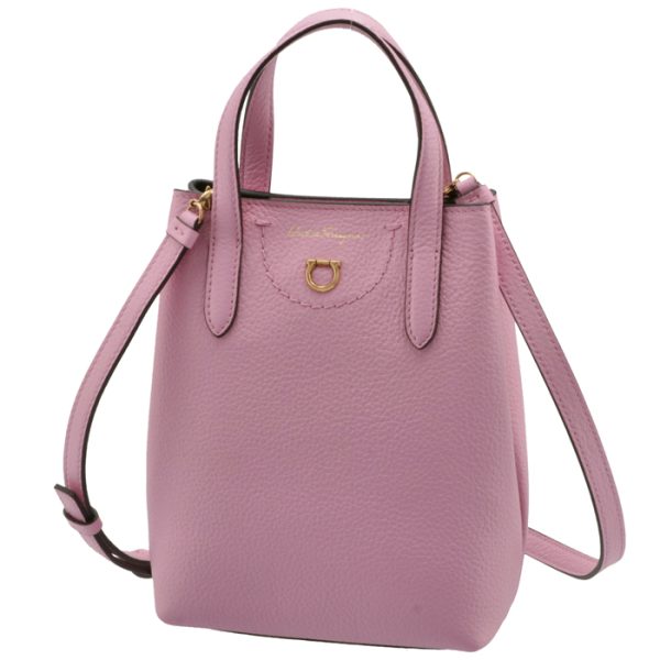 22002400010533 1 Ferragamo Gancini Mini Tote Bag Pink