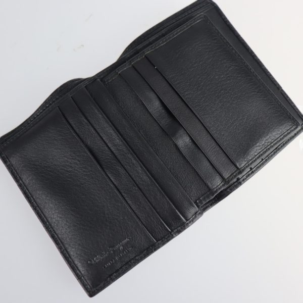 2201073001007 7 Salvatore Ferragamo Gancini Embossed Leather Bifold Wallet Black