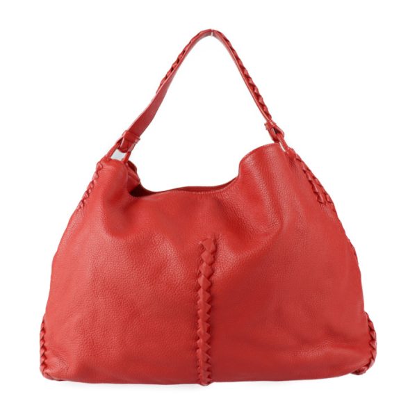 2202093001008 3 Bottega Veneta Cervo Intrecciato Leather Shoulder Bag Red