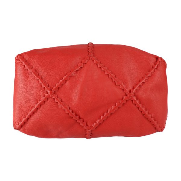 2202093001008 4 Bottega Veneta Cervo Intrecciato Leather Shoulder Bag Red