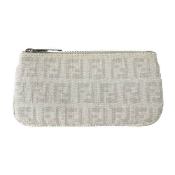 2202123001016 1 Fendi Zucchino Coin Case PVC White