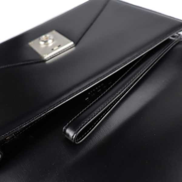 2203023007024 7 Loewe Diplomatico Calf Leather Clutch Bag Black