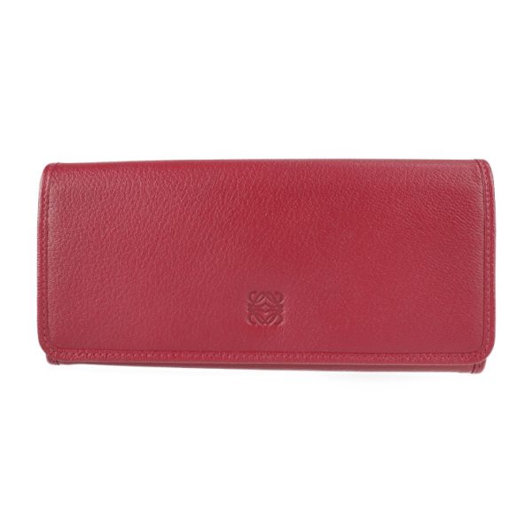 2203103007020 1 Loewe Rojo Lip Leather Bifold Wallet Red