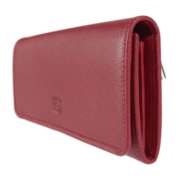 2203103007020 2 Loewe Rojo Lip Leather Bifold Wallet Red