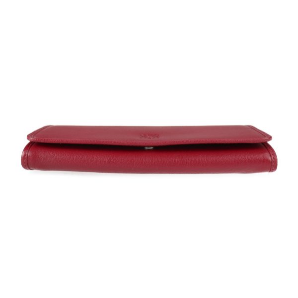 2203103007020 4 Loewe Rojo Lip Leather Bifold Wallet Red