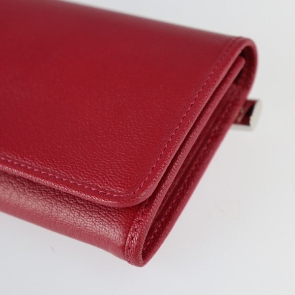 2203103007020 5 Loewe Rojo Lip Leather Bifold Wallet Red