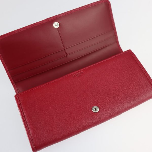 2203103007020 6 Loewe Rojo Lip Leather Bifold Wallet Red