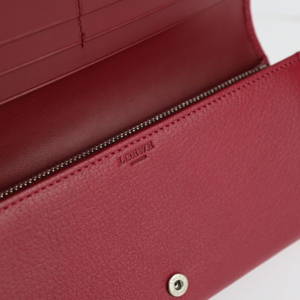 2203103007020 8 Loewe Rojo Lip Leather Bifold Wallet Red