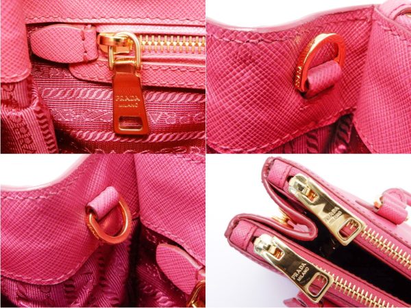 22037200494ita 01 Prada Magenta Galleria Saffiano Leather Medium 2 Way Bag Pink