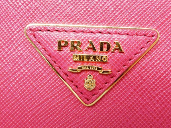 22037200494ita 07 Prada Magenta Galleria Saffiano Leather Medium 2 Way Bag Pink