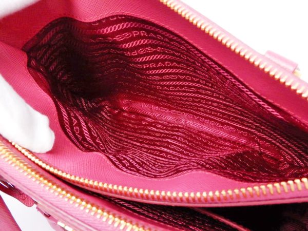 22037200494ita 09 Prada Magenta Galleria Saffiano Leather Medium 2 Way Bag Pink