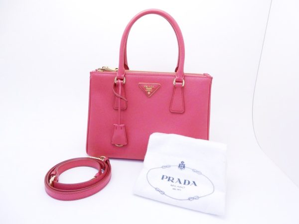 22037200494ita 10 Prada Magenta Galleria Saffiano Leather Medium 2 Way Bag Pink