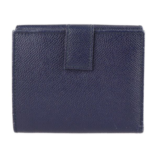 2204023001041 3 Salvatore Ferragamo Gancini Leather Bifold Wallet Navy