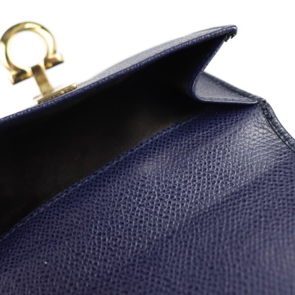 2204023001041 4 Salvatore Ferragamo Gancini Leather Bifold Wallet Navy