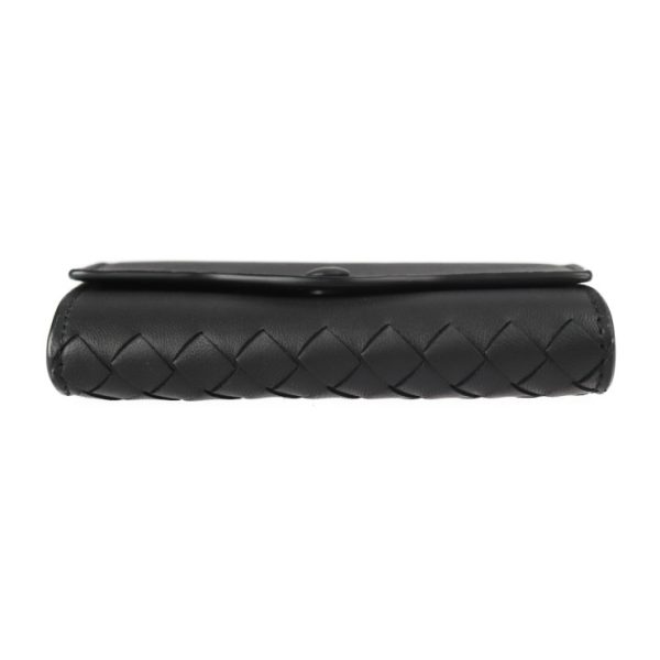 2204123008034 4 Bottega Veneta Intrecciato Key Case Leather Black