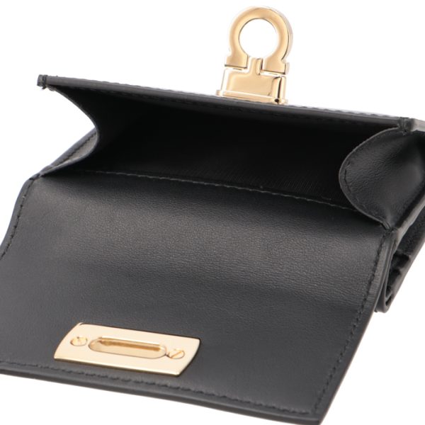 2204340001 6 Ferragamo Wallet Bifold Wanda Gancini Small Black