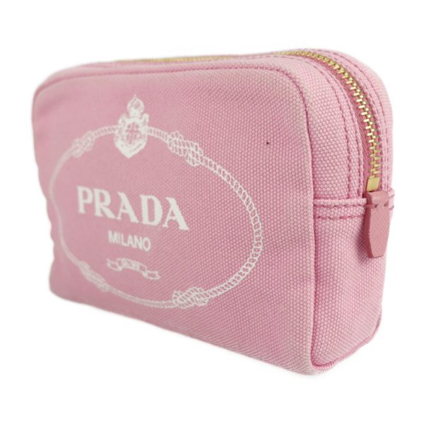 2205011002001 2 Prada CANAPA Canvas Cosmetic Pouch Pink