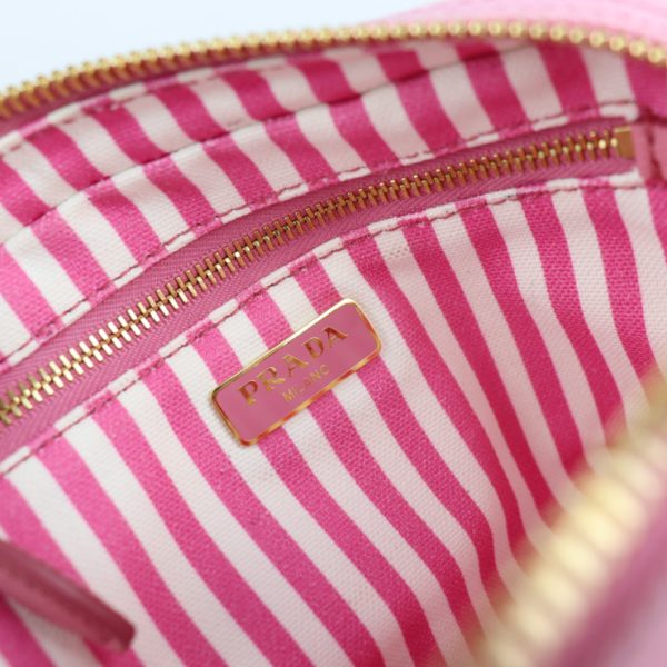 2205011002001 9 Prada CANAPA Canvas Cosmetic Pouch Pink