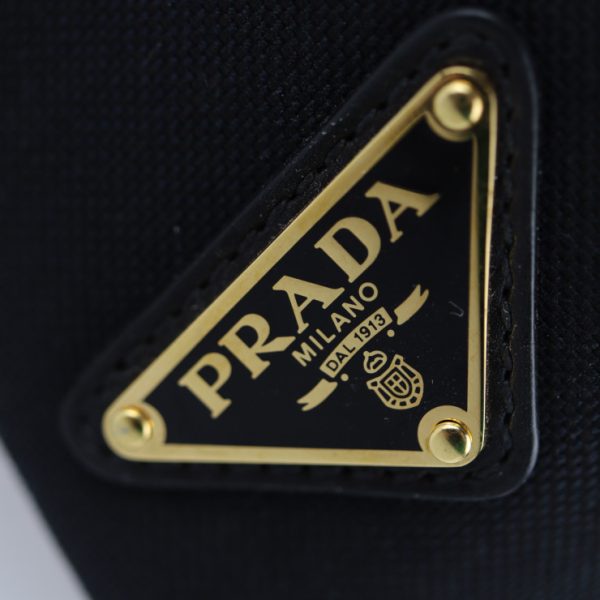 2206013007014 7 Prada Jacquard Canvas Shoulder Bag Black