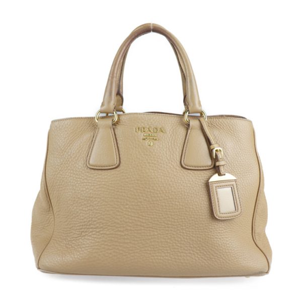 2206013007018 1 Prada VITDAINO Leather Handbag Beige