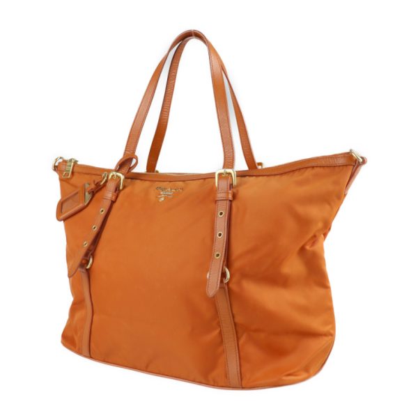 2206023008049 2 Prada Nylon Leather Tote Bag Orange